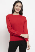 Gipsy Red Embellished Acrylic Sweater