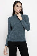 Gipsy Blue Self Designed Acrylic Sweater