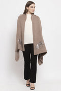 Gipsy Khaki Abstract Design Wool Shawl