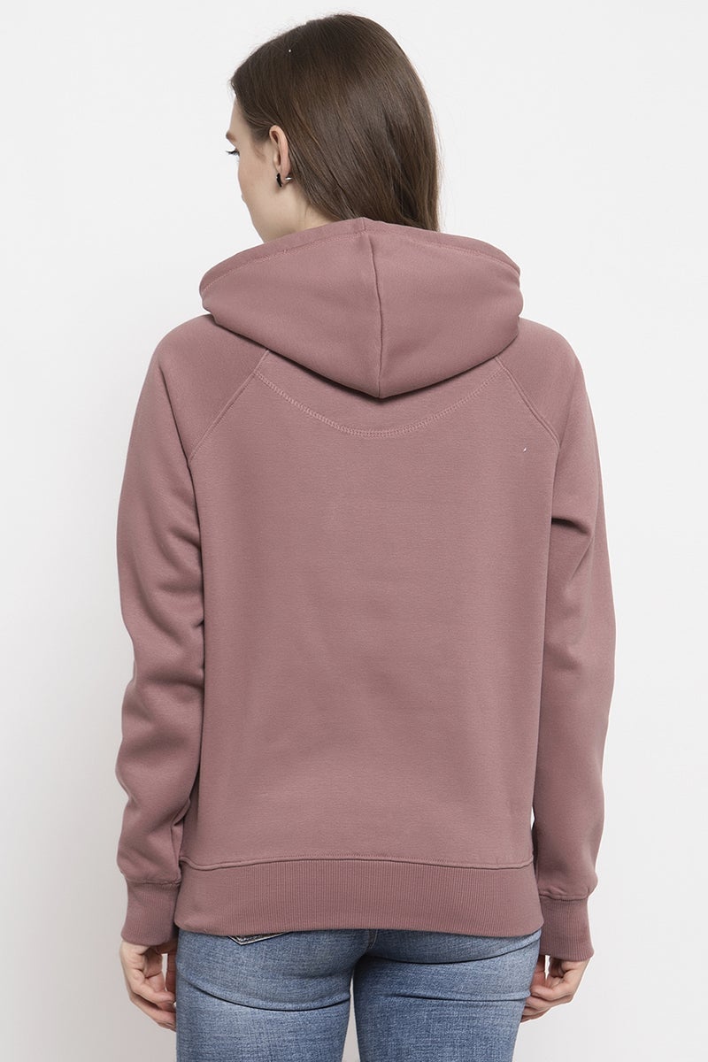 Gipsy Onion Pink Solid Poly Cotton Sweatshirt