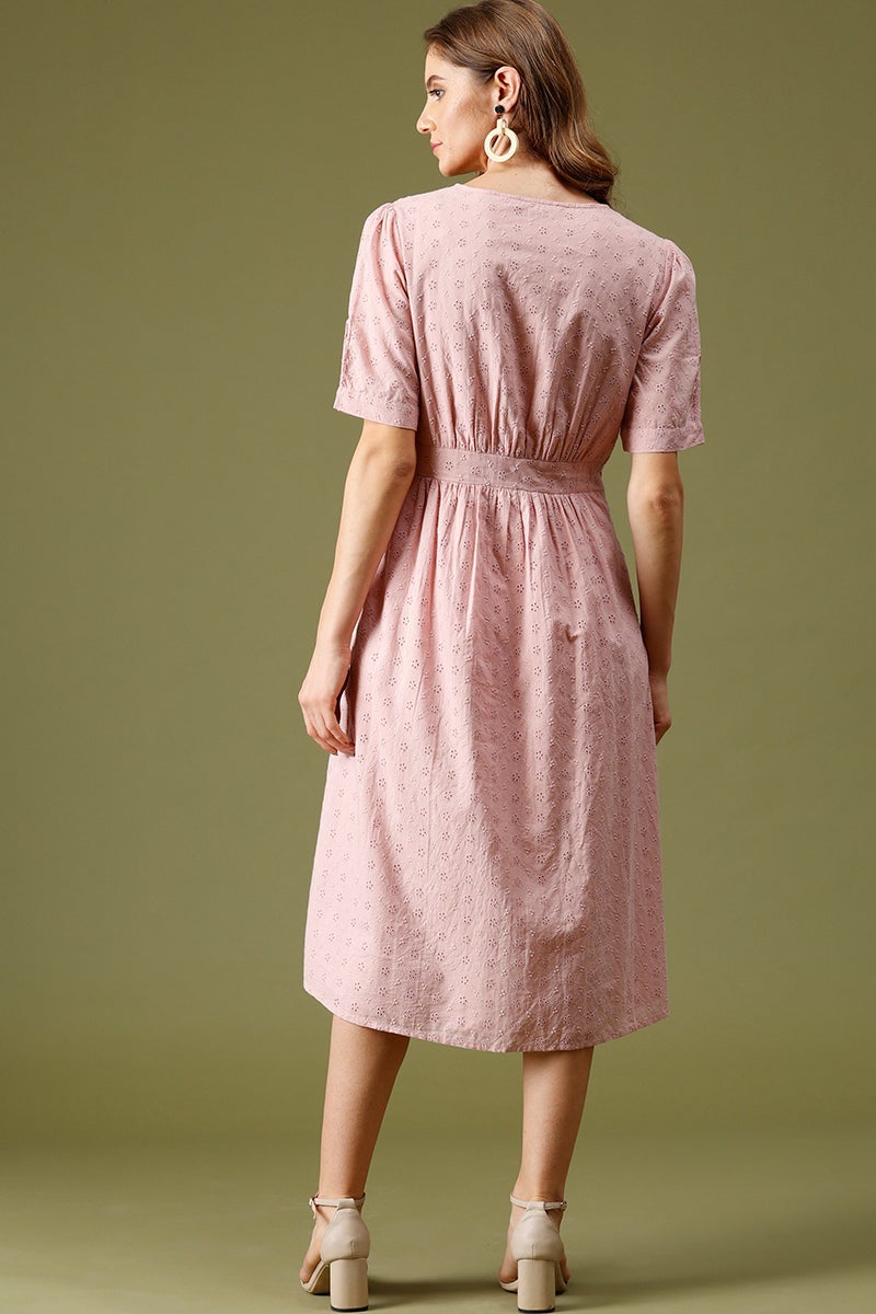 Gipsy Pink Cotton Midi Dress