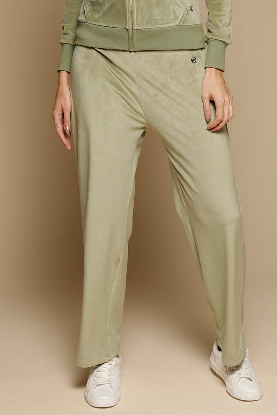 Mint Green Solid Polyester Mid Rise Pant