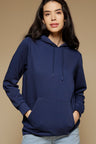 Blue Depth Regular Length Long Sleeves PolyCotton Hoodies SweatShirt