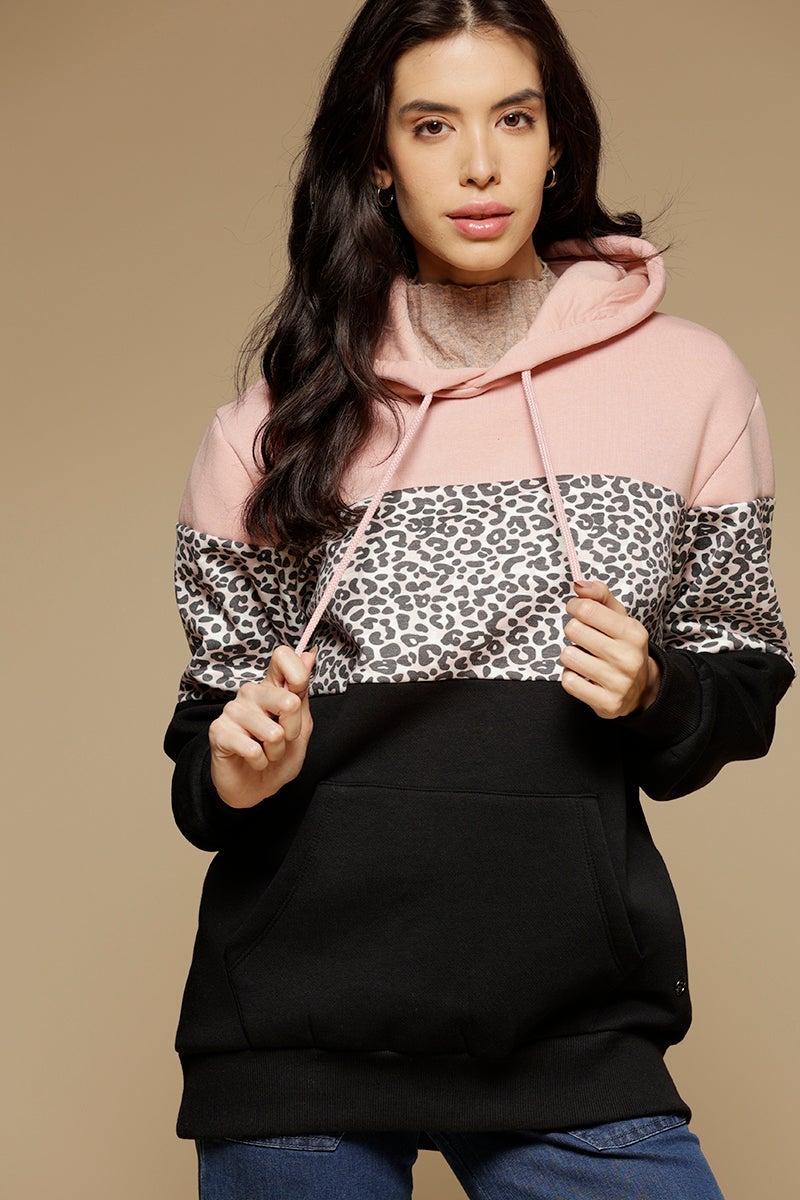 Black Regular Length Long Sleeves PolyCotton Hoodies SweatShirt