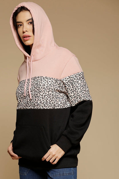 Black Regular Length Long Sleeves PolyCotton Hoodies SweatShirt