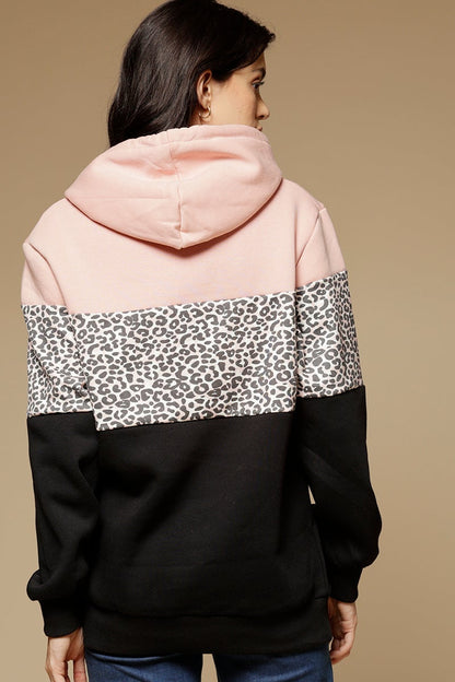 Black Regular Length Long Sleeves PolyCotton Hoodies SweatShirt