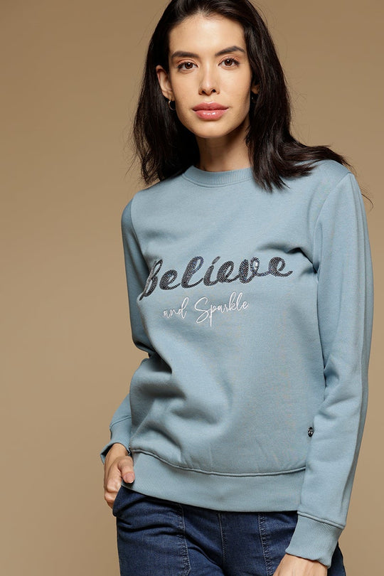Blue Flog Regular Length Long Sleeves Round Neck PolyCotton SweatShirt