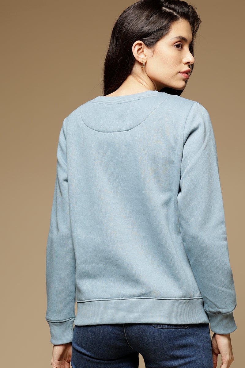 Blue Flog Regular Length Long Sleeves Round Neck PolyCotton SweatShirt