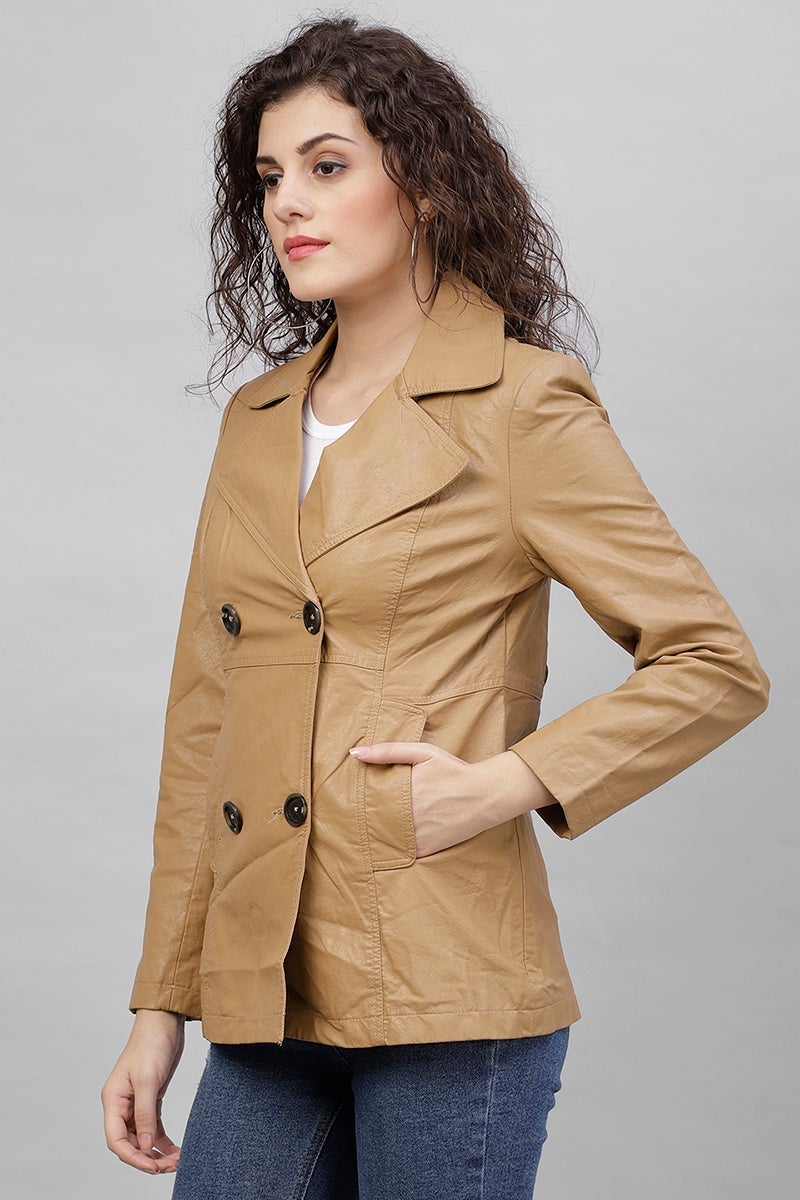 Gipsy Camel Brown Polyester Jacket