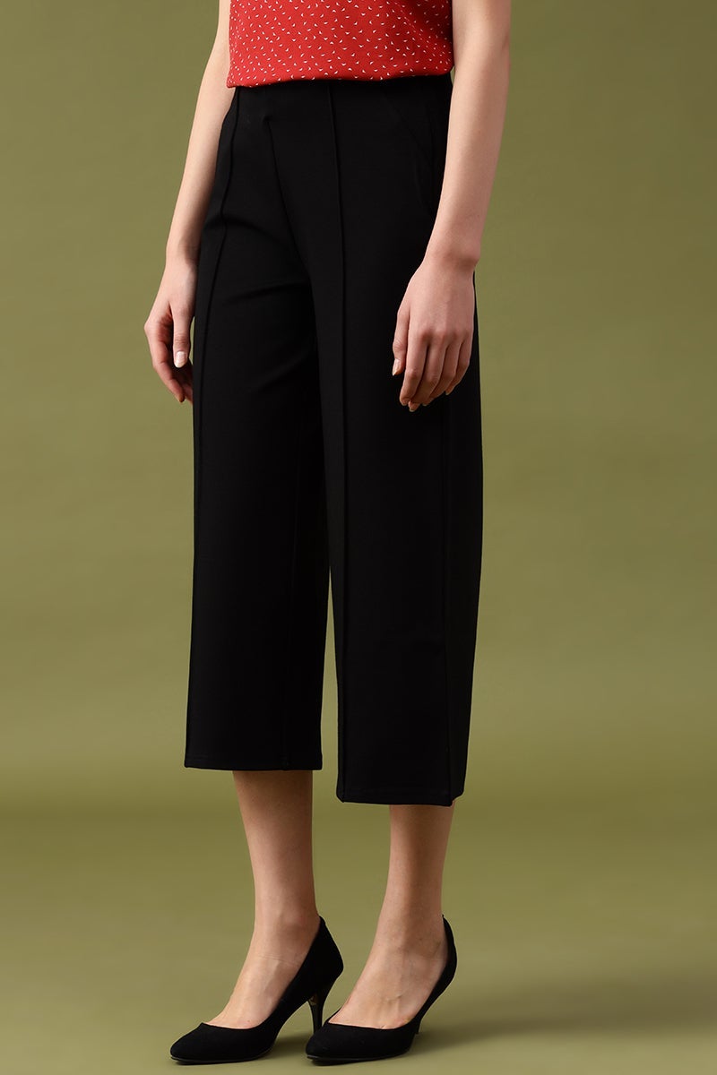 Gipsy Black Solid Pant/Trousers