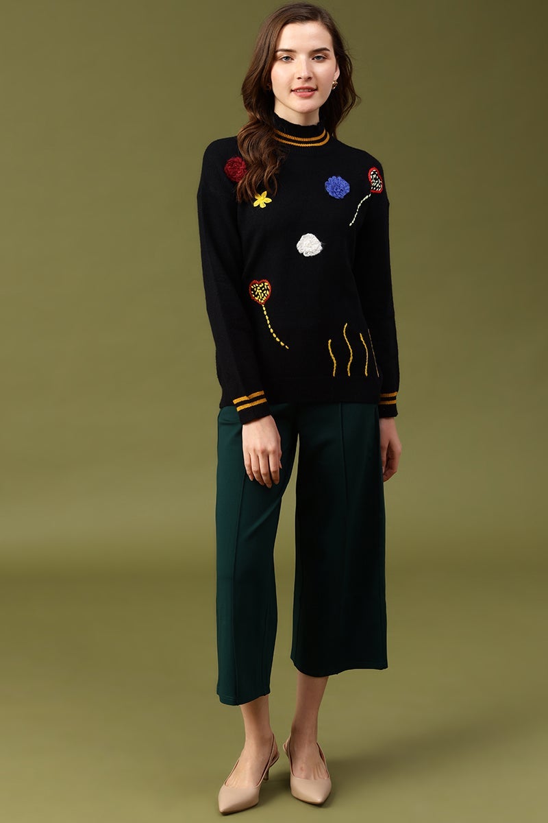 Gipsy Bottle Green Solid Pant/Trousers