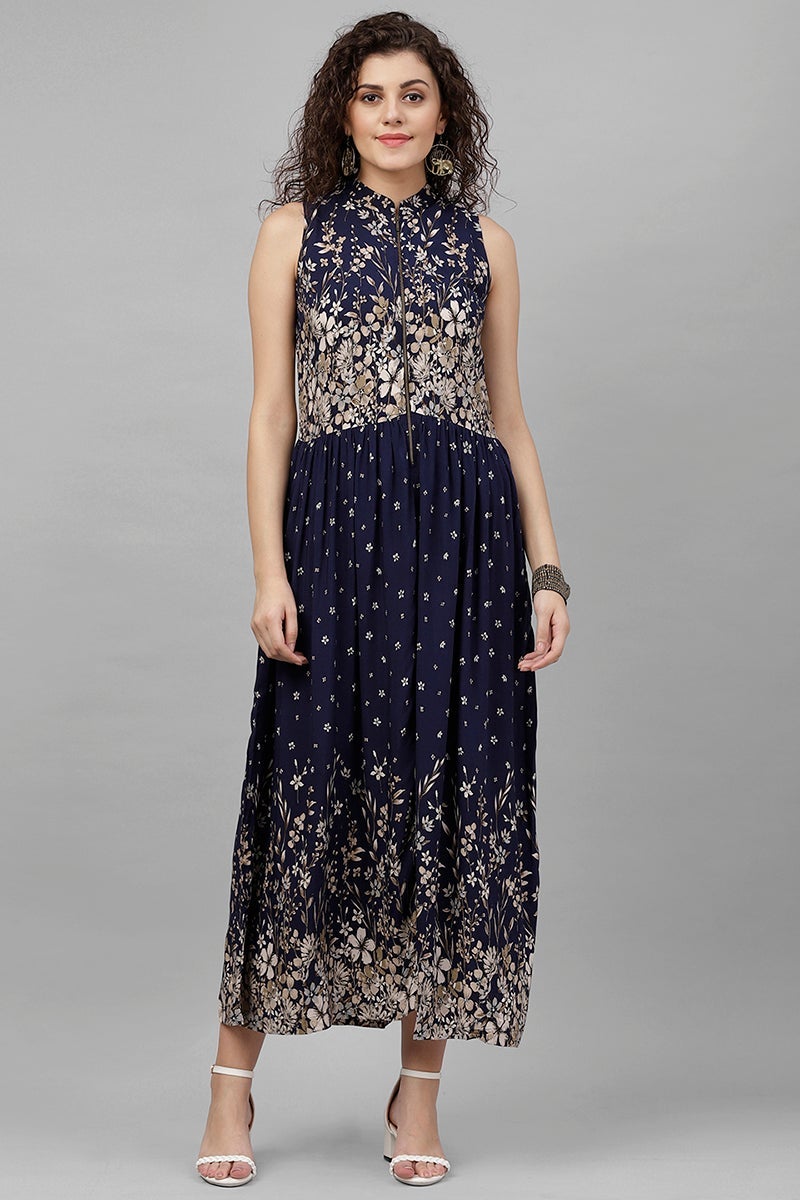 Gipsy Navy Polyster Dress