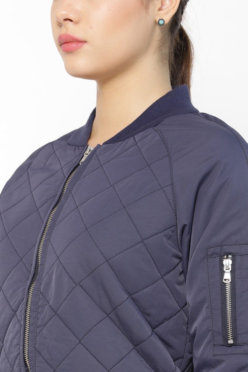 Gipsy Women Round Neck Navy Ladies Jackets