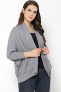 Gipsy Women Purple Grey Knitted Cape