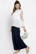 Gipsy Women Round Neck 3-4 Sleeves Top