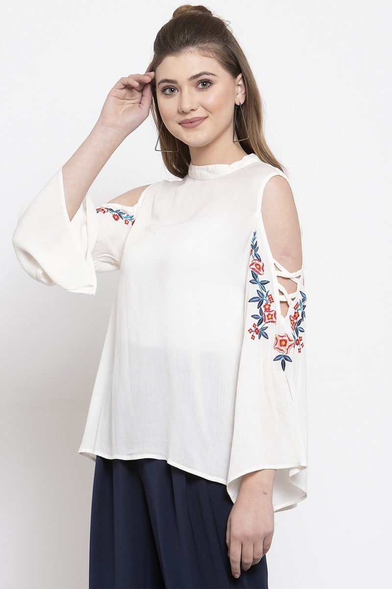 Gipsy Women Round Neck 3-4 Sleeves Top