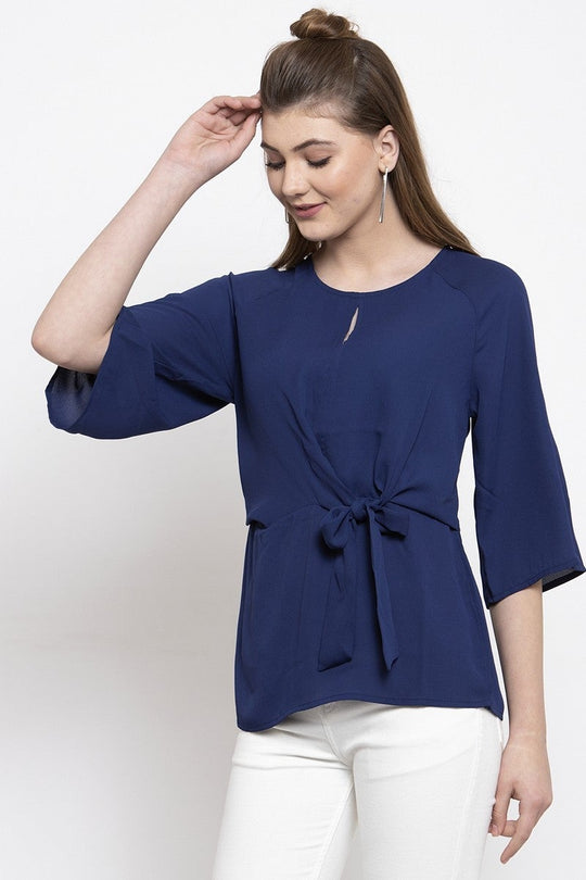 Gipsy Women Round Neck 3 by 4 Sleeves Jump Suit