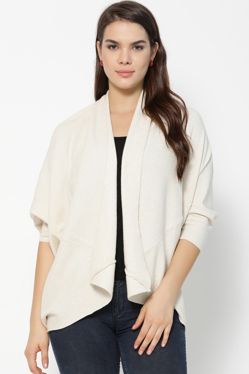 Gipsy Women Beige Knitted Cape