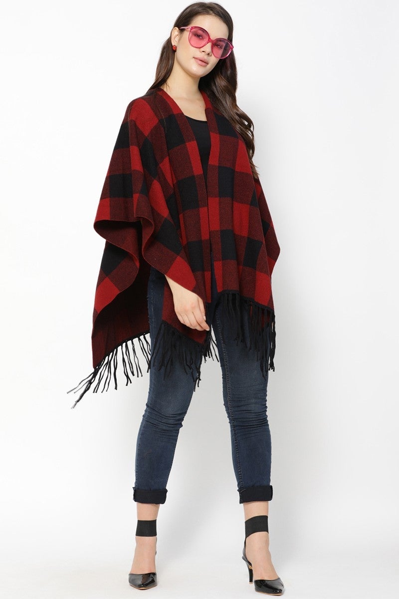 Gipsy Women Maroon Knitted Cape