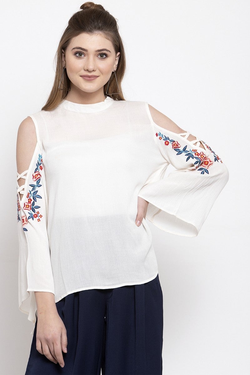 Gipsy Women Round Neck 3-4 Sleeves Top