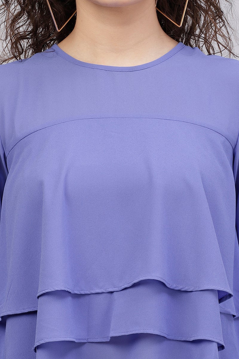 Gipsy Azure Blue Polyster Top