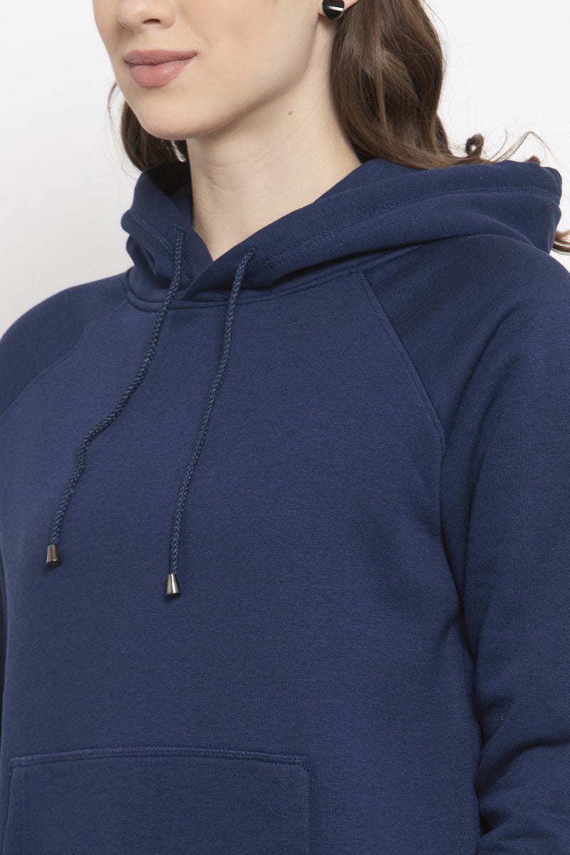 Gipsy Blue Sequined Cotton Blend Sweatshirt
