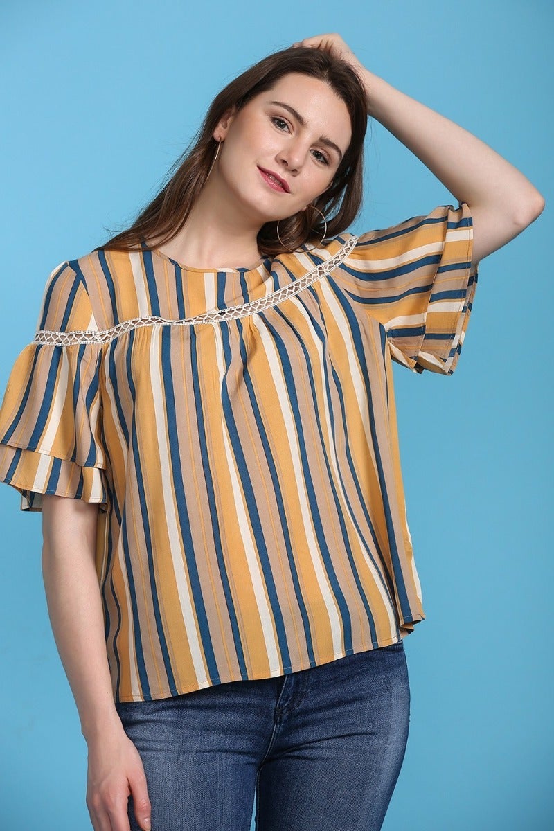 Structured Striped Top