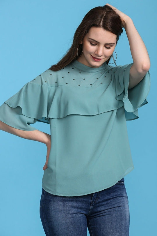 High Neck Aqua Top