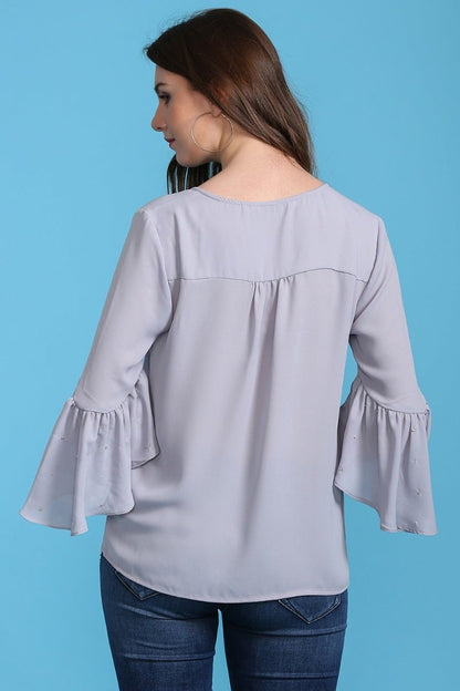 Gathered Bell Sleeves Top