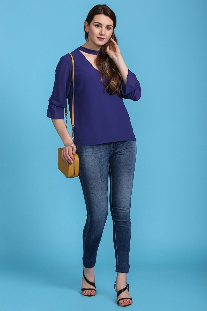 Easy-Going Purple Hued Blouse