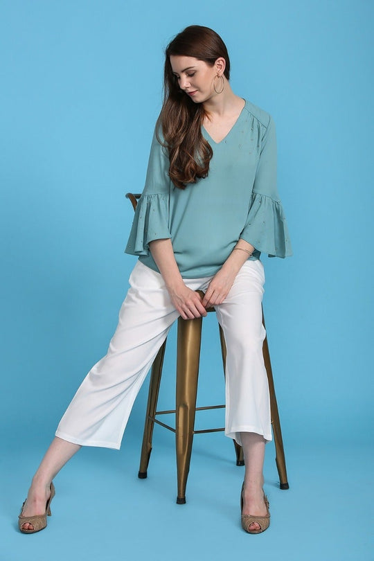 Dreamy Sage Embellished Top