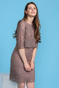 Layered Mocca Lace Dress