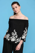 Classic Floral Monochrome Top