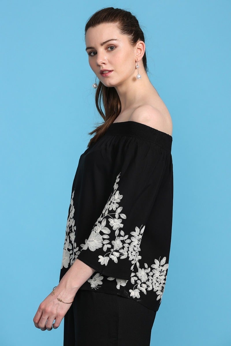 Classic Floral Monochrome Top