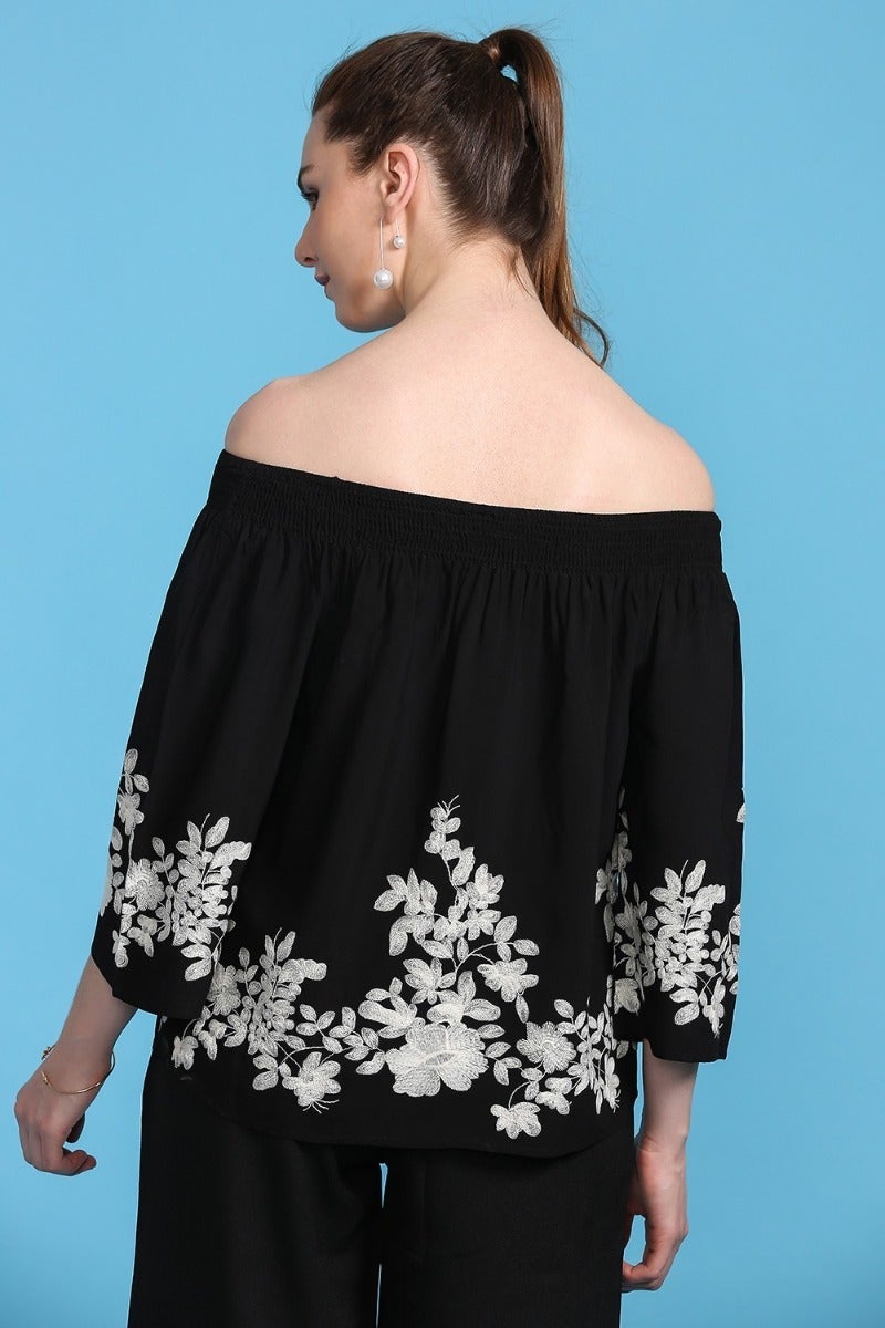 Classic Floral Monochrome Top