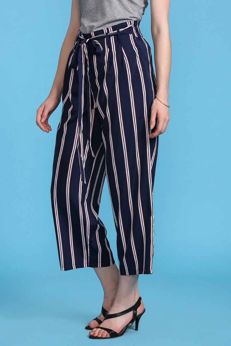 Knotted Striped Culottes