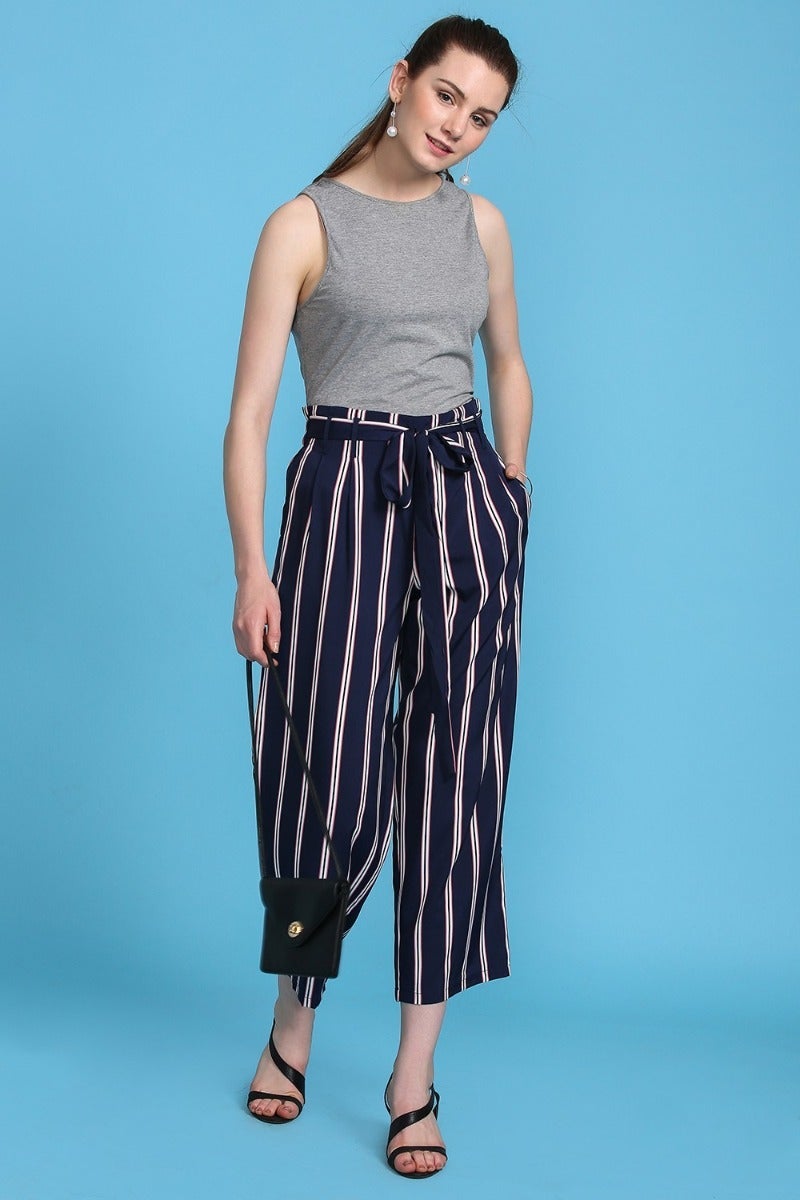 Knotted Striped Culottes