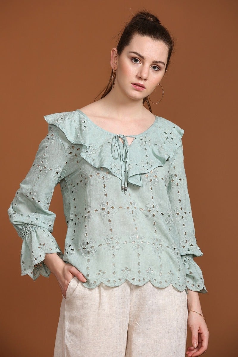 Easygoing cutwork top