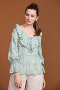 Easygoing cutwork top