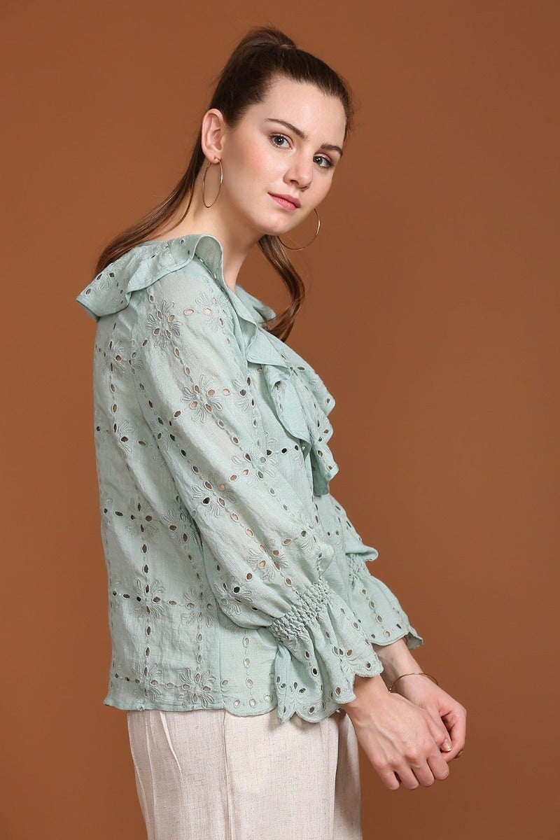 Easygoing cutwork top