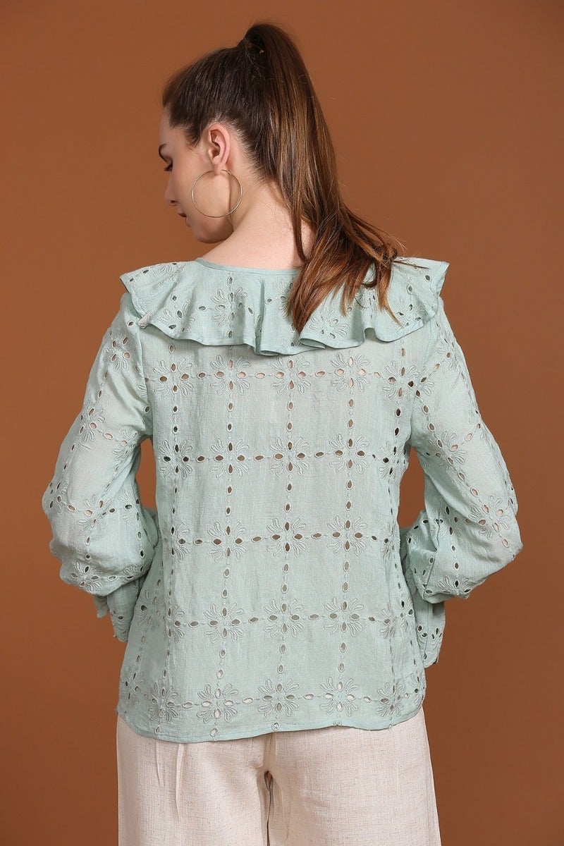 Easygoing cutwork top