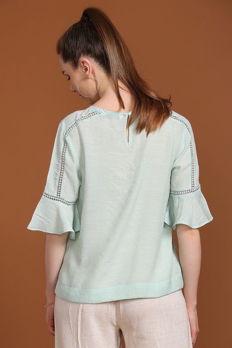 Rich Mint Green Formal Top