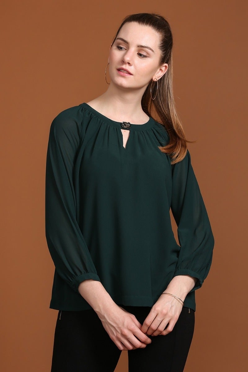 Radiant Bottle Green Top