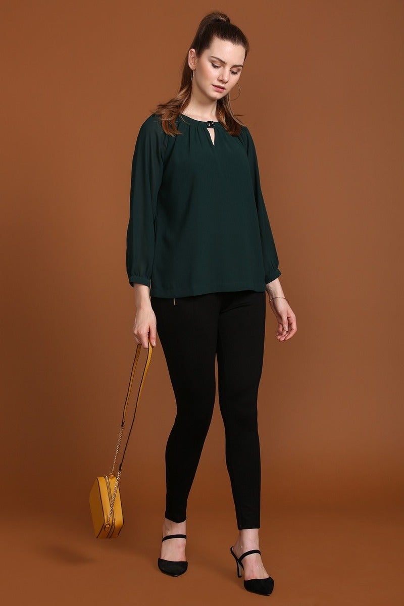Radiant Bottle Green Top