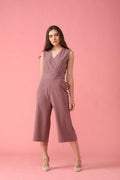 Gipsy Women Pink V Neck Sleeveless Jumpsuit