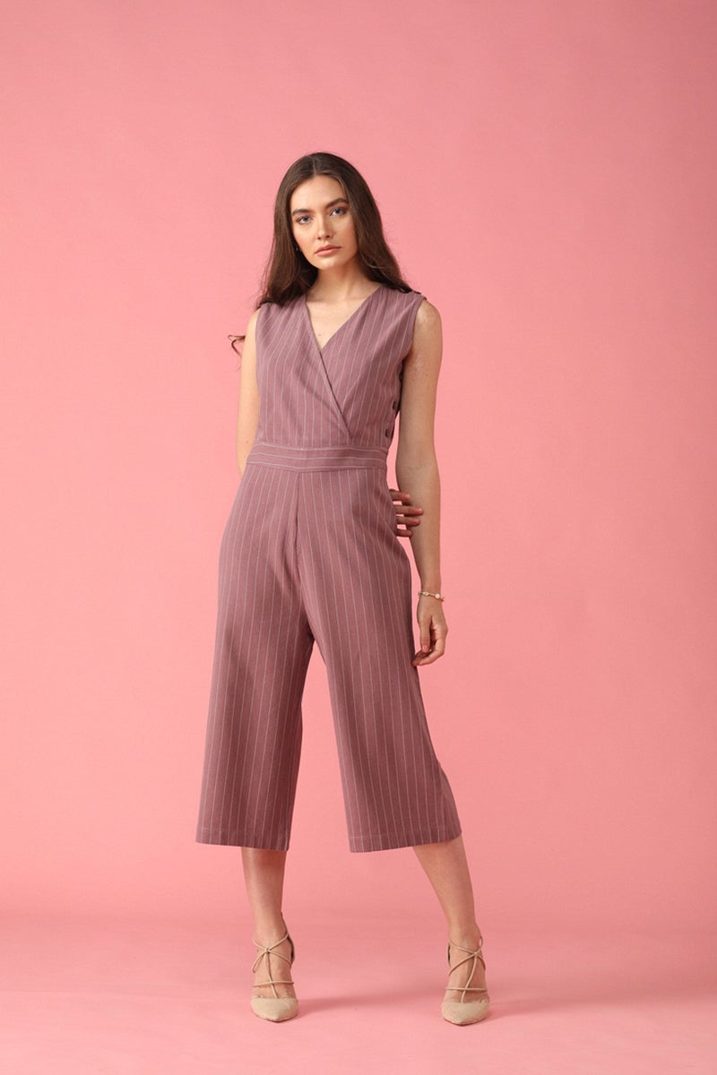 Gipsy Women Pink V Neck Sleeveless Jumpsuit