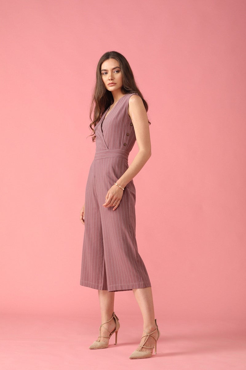 Gipsy Women Pink V Neck Sleeveless Jumpsuit