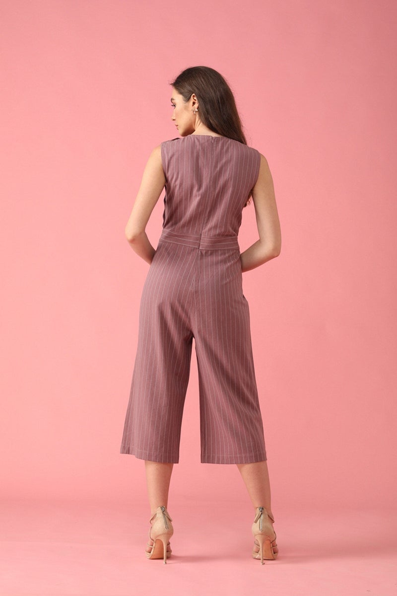 Gipsy Women Pink V Neck Sleeveless Jumpsuit