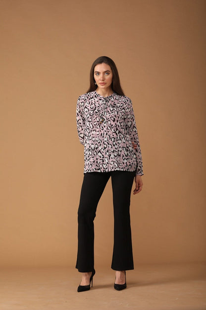 Gipsy Women Polyester Long Sleeves Pink Shirt