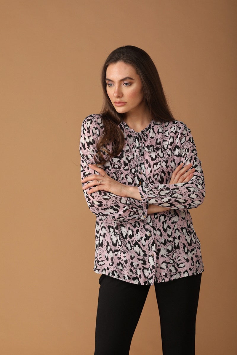 Gipsy Women Polyester Long Sleeves Pink Shirt